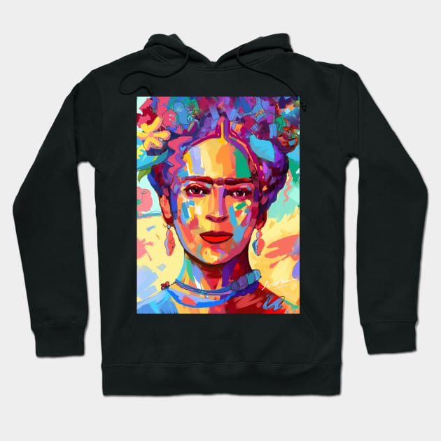 frida kahlo portrait Hoodie by mailsoncello